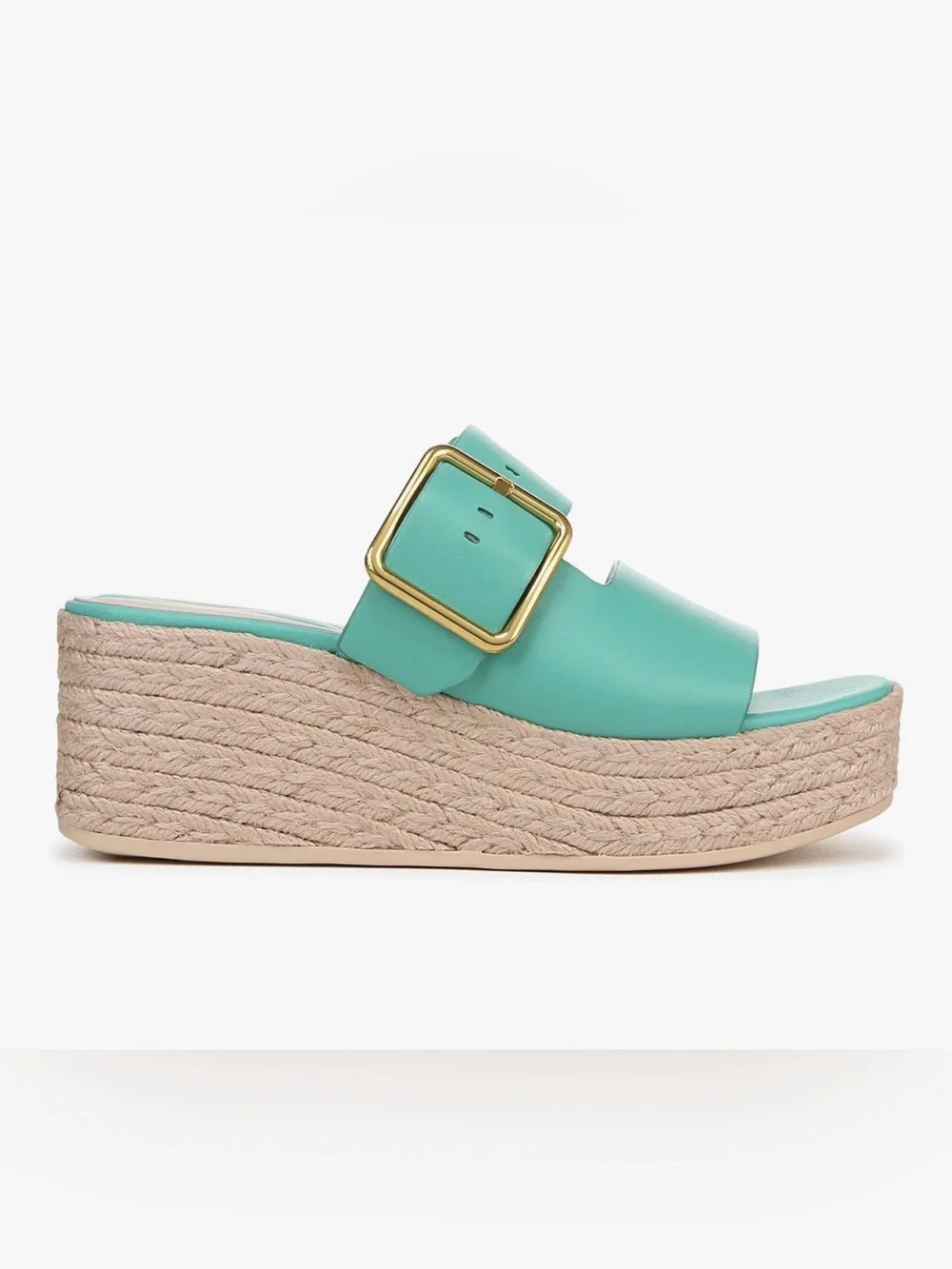 Franco Sarto Taziana Leather Slide Women's  Teal  Blue  Size 10M 26cm